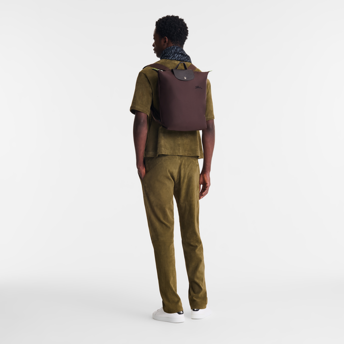 Longchamp Le Pliage Green M Backpack-Mocha