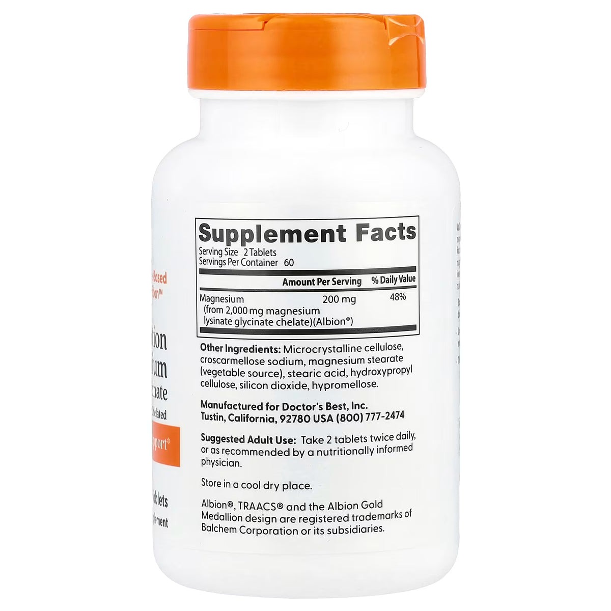 Doctor's Best, High Absorption Magnesium, 120 Tablets (100 mg per Tablet)