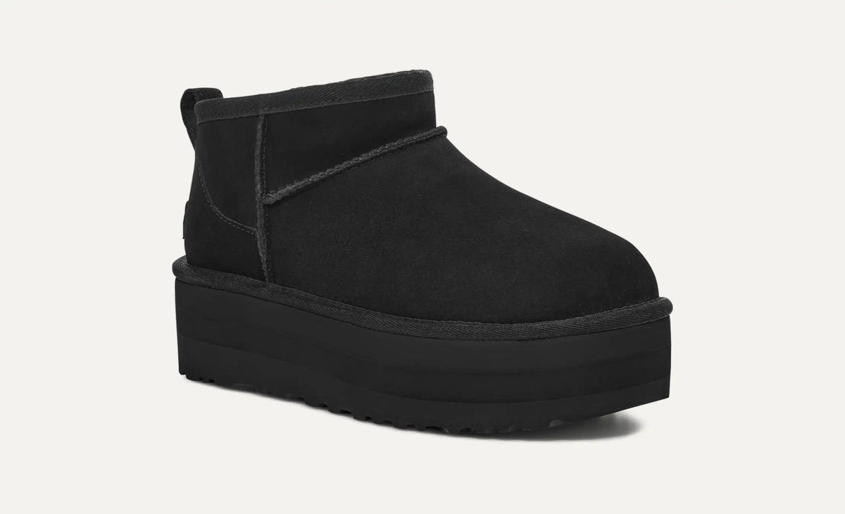 Ugg Women's Classic Ultra Mini Platform-Black Hemen Teslimde