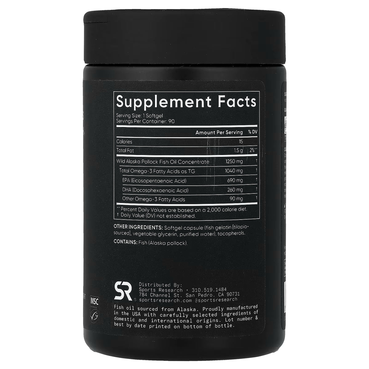 Sports Research, Alaskan Omega-3 Fish Oil, 90 Softgels