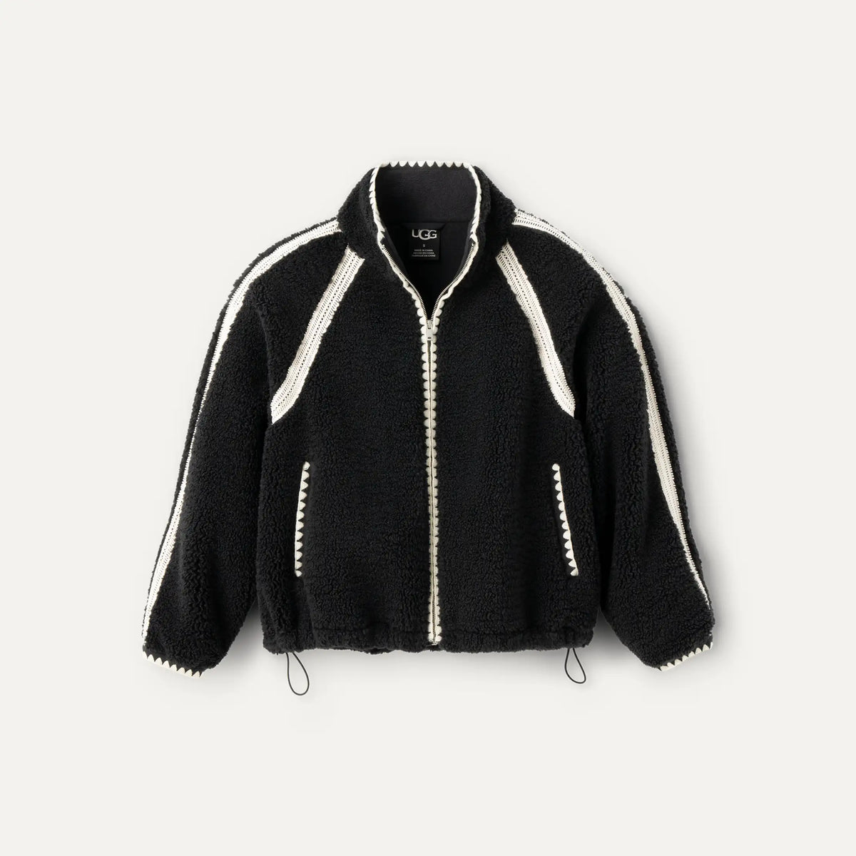 Ugg Women's Nikia Crochet UGGfluff Jacket-Black
