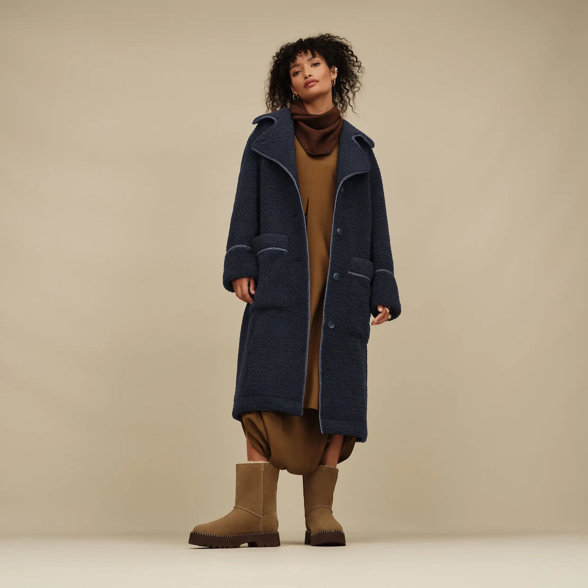 Ugg Women's Sema UGGfluff Coat-Eve Blue