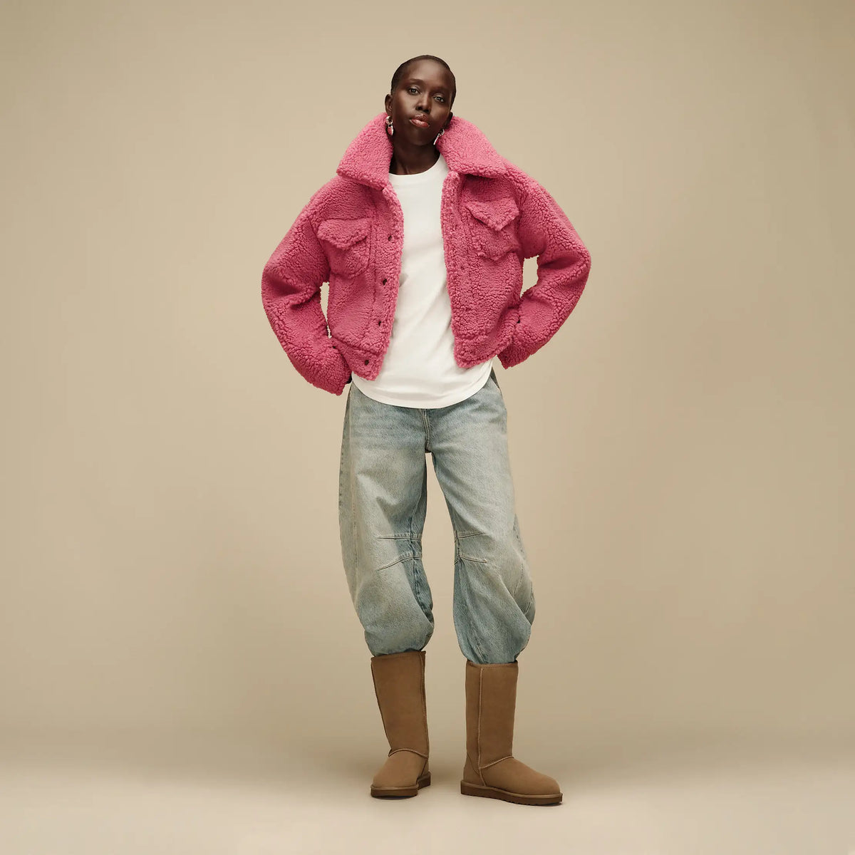 Ugg Women's Frankie Short Trucker Jacket-Strawberry