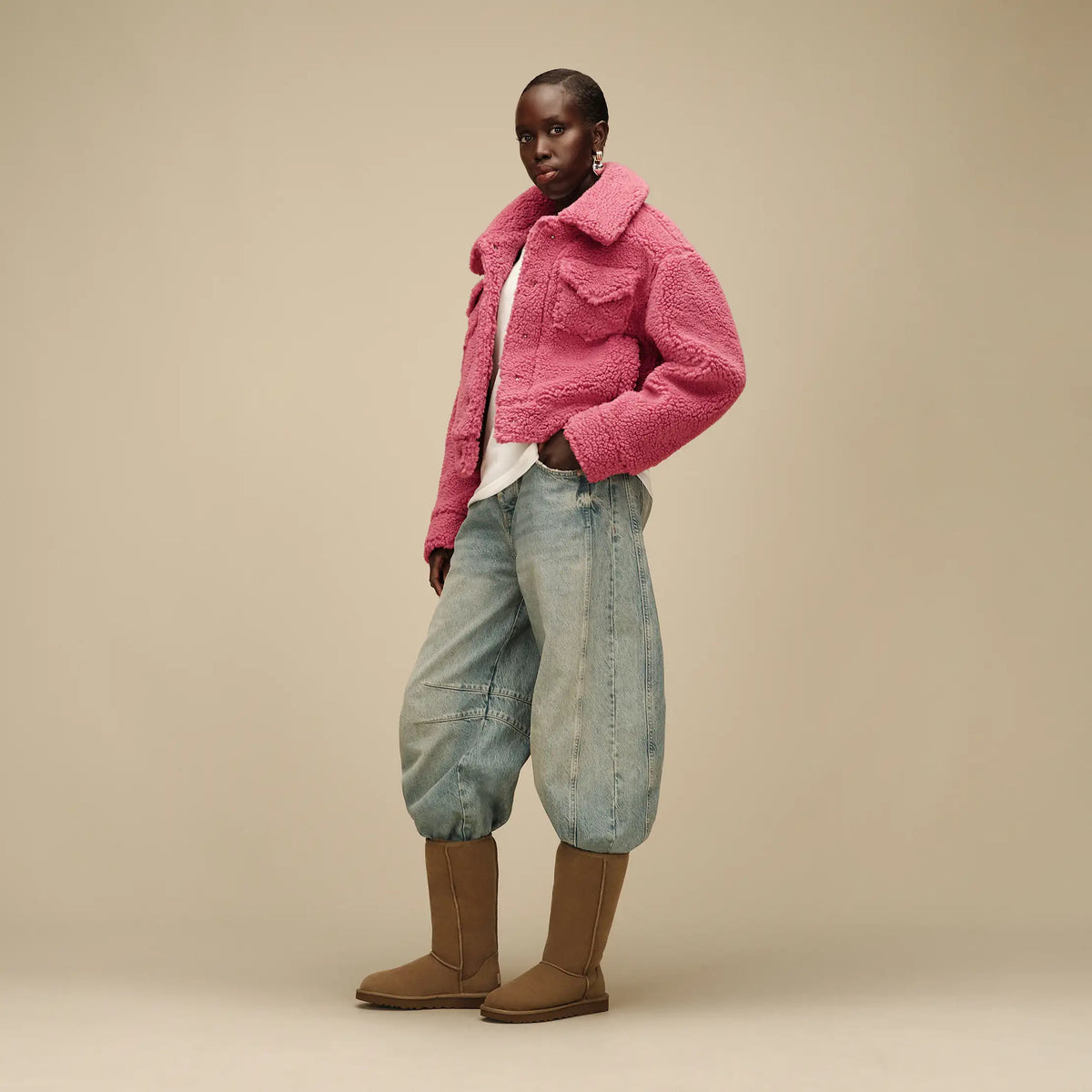 Ugg Women's Frankie Short Trucker Jacket-Strawberry