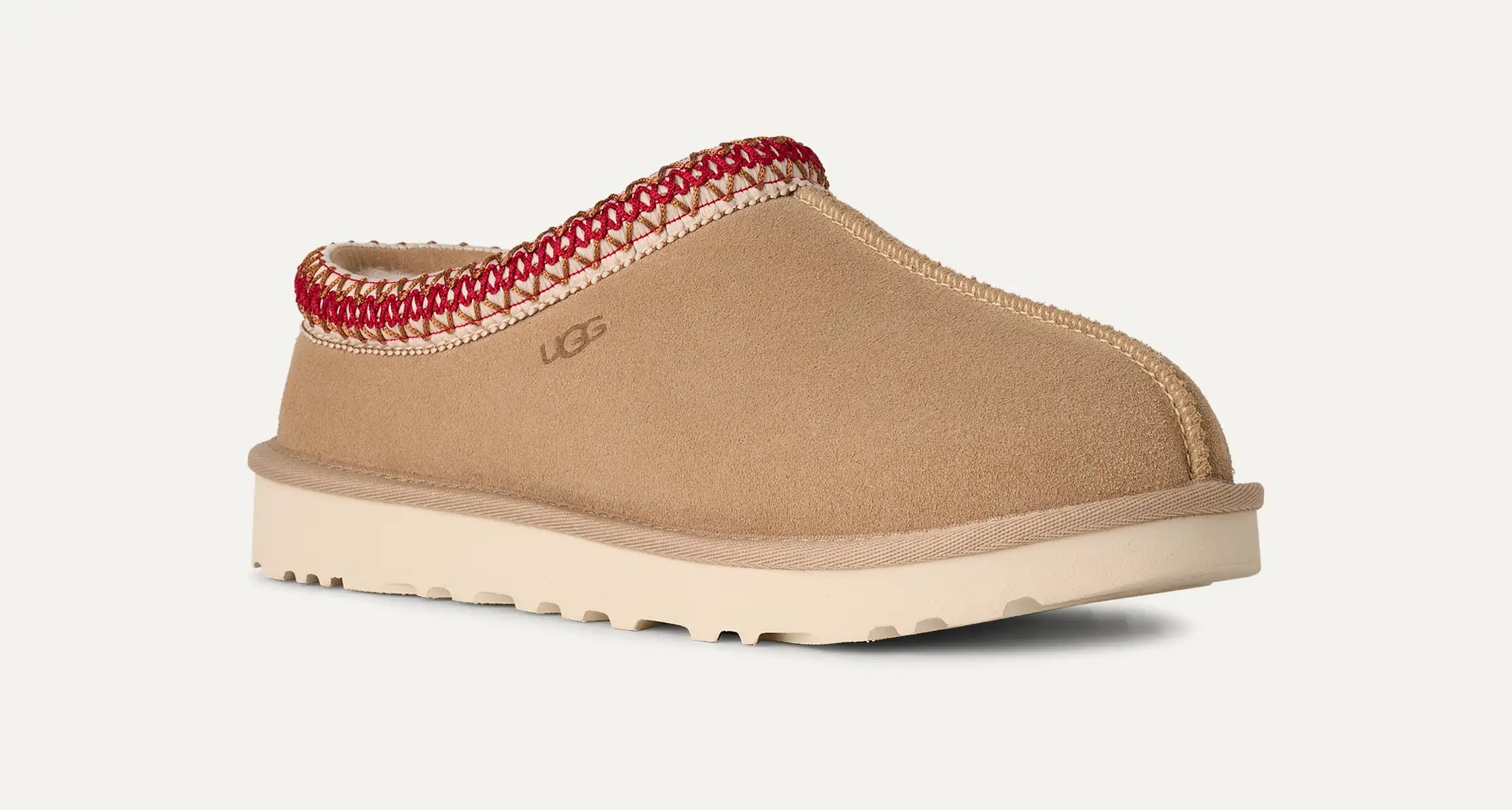Ugg Women's Tasman II Color:Sand / Dark Cherry