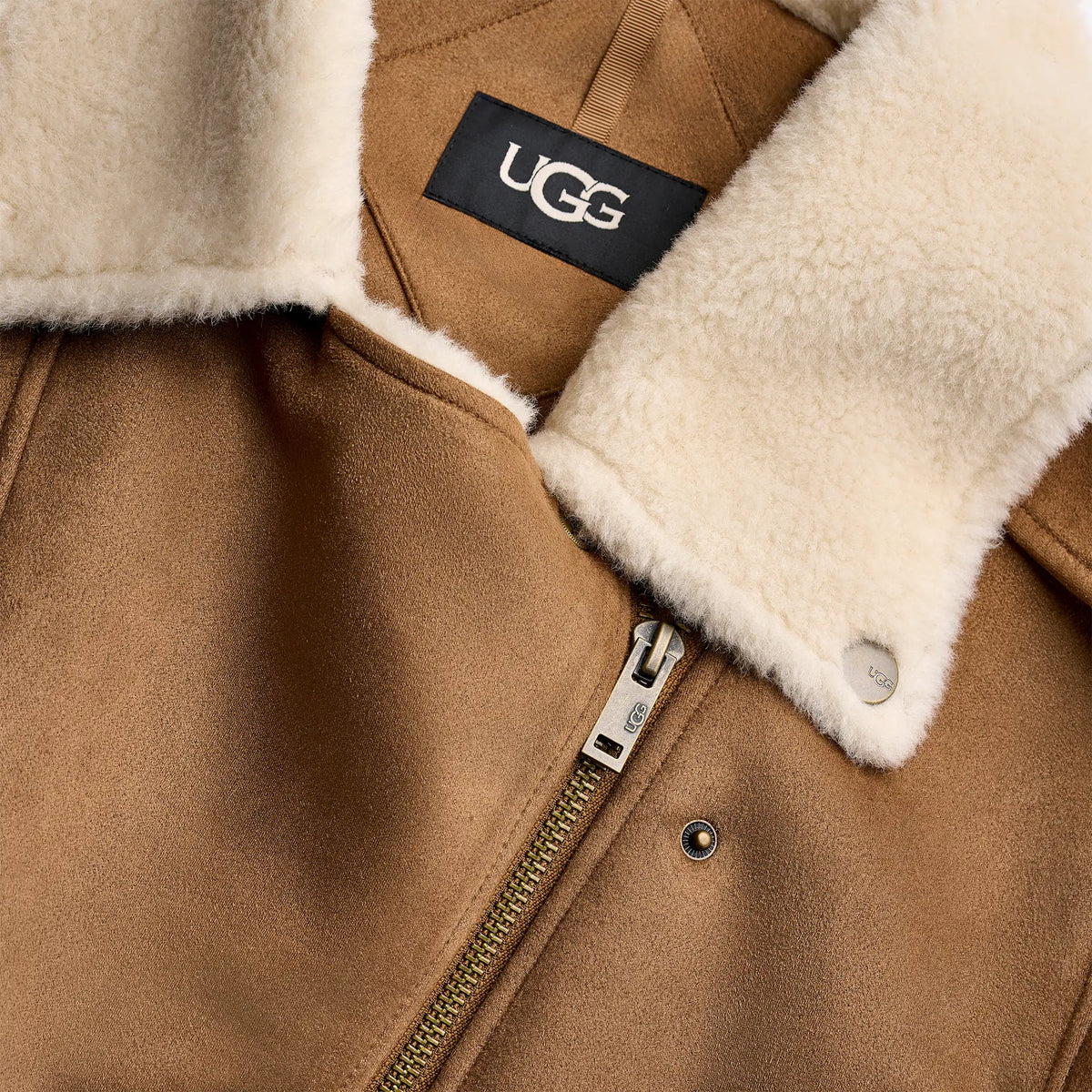 Ugg Women's Finnian LuxeFluff Moto Jacket- Chestnut