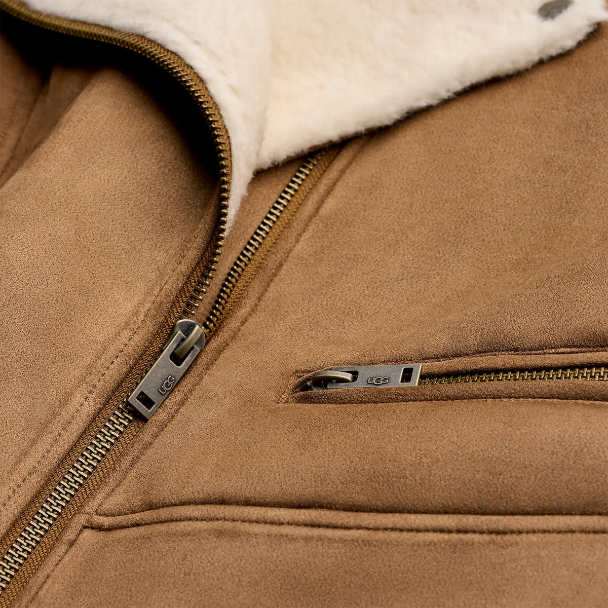 Ugg Women's Finnian LuxeFluff Moto Jacket- Chestnut