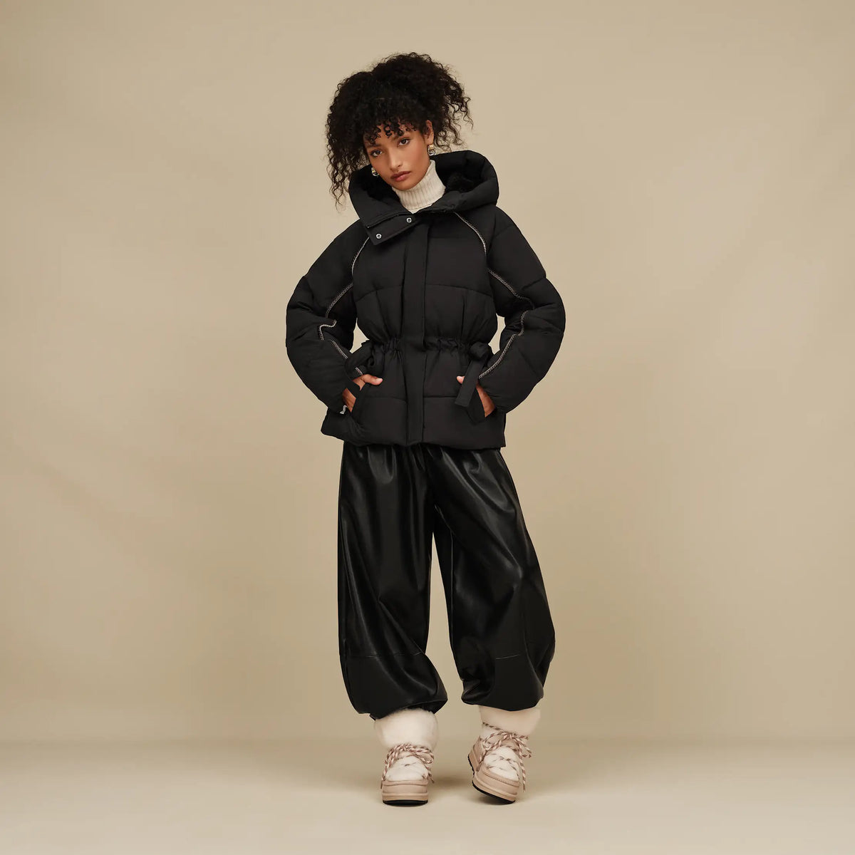 Ugg Women's Renly UGGbraid Puffer Jacket-Black