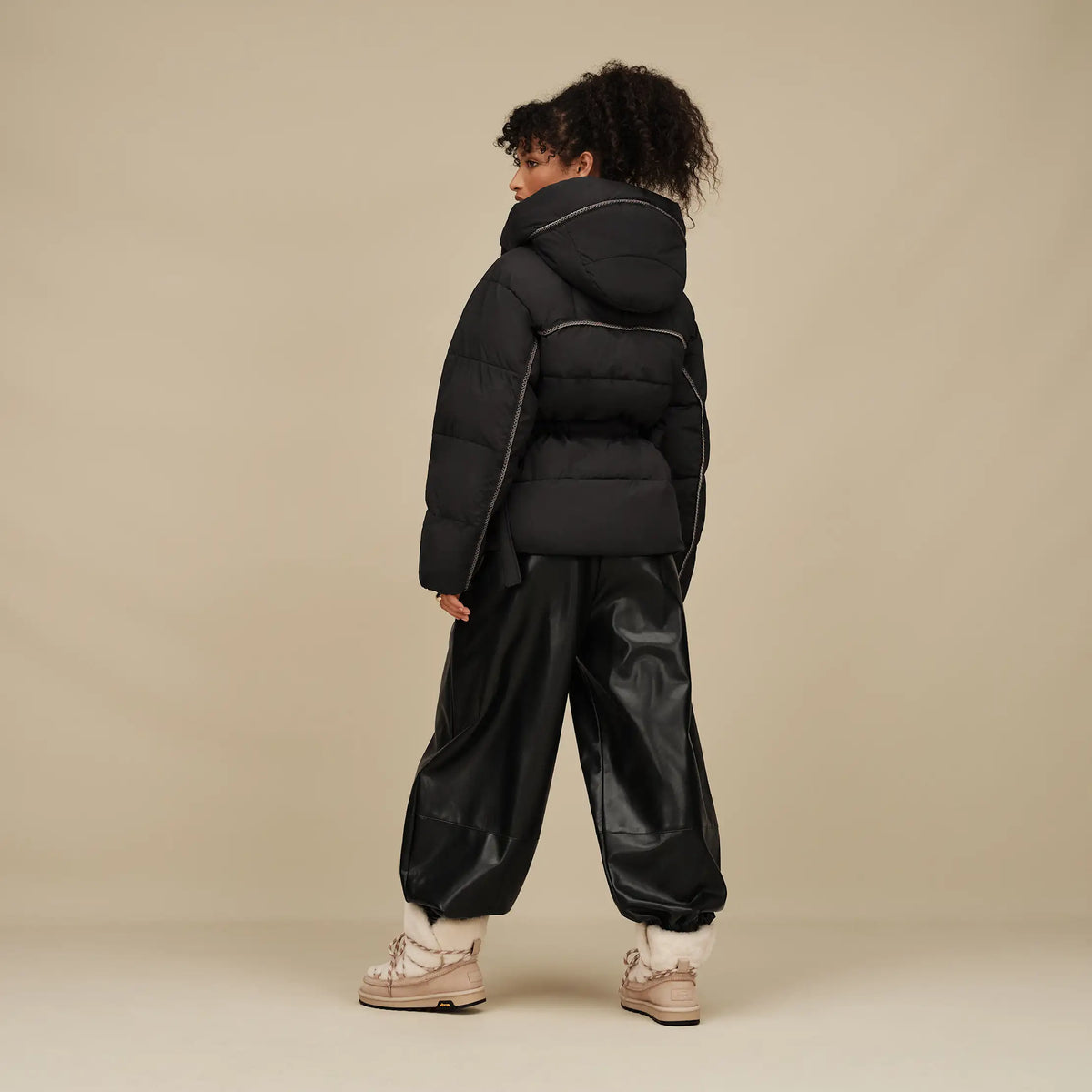 Ugg Women's Renly UGGbraid Puffer Jacket-Black