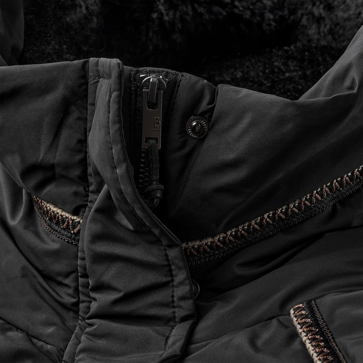Ugg Women's Renly UGGbraid Puffer Jacket-Black