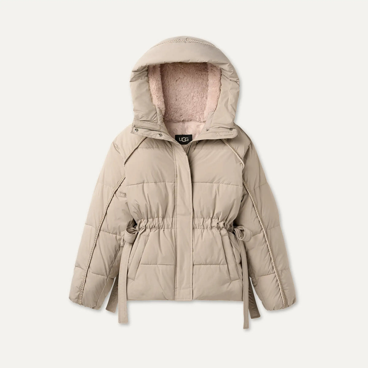 Ugg Women's Renly UGGbraid Puffer Jacket -Oyster