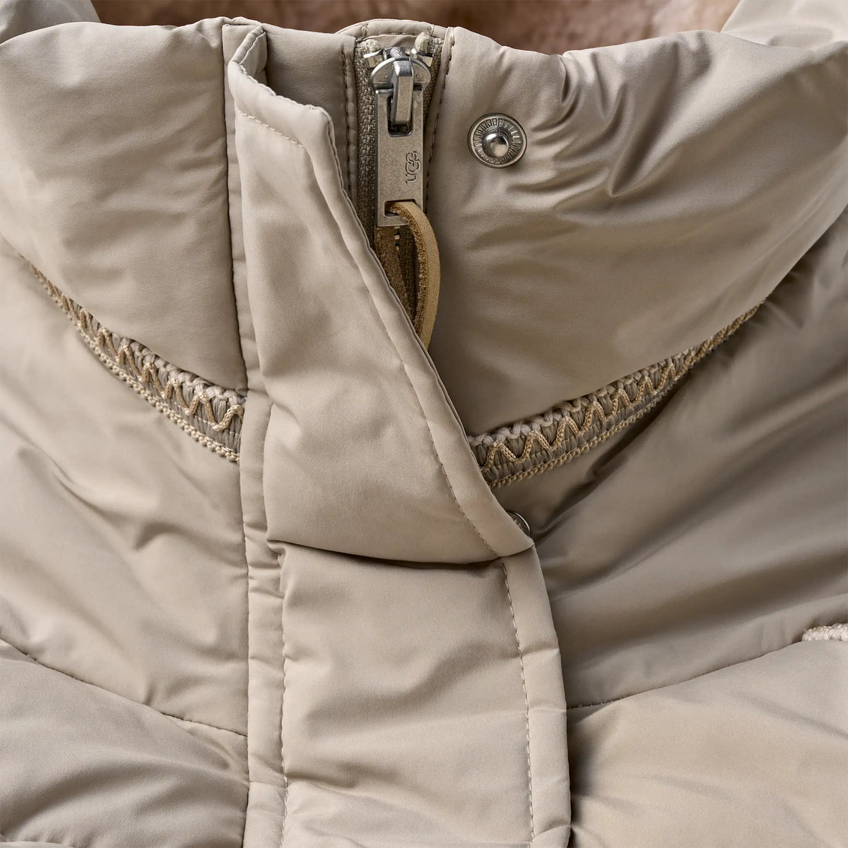 Ugg Women's Renly UGGbraid Puffer Jacket -Oyster