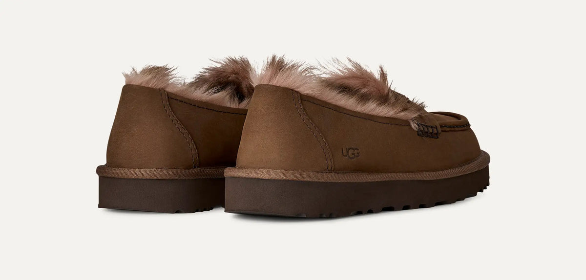 Ugg Women's Ellis Nubuck Loafer- Dark chestnut