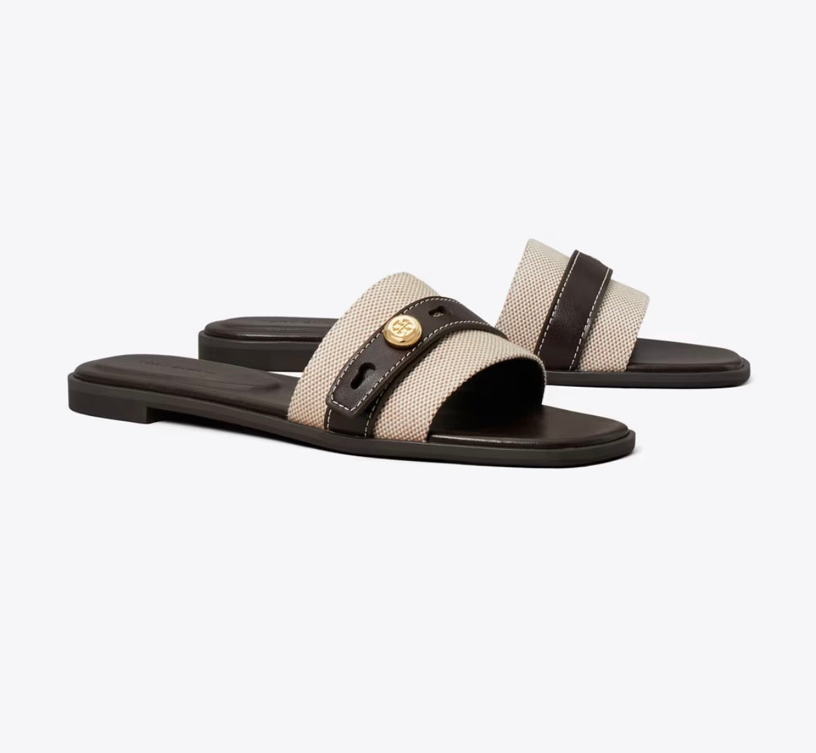 TORY BURCH ROMY SLIDE  - natural / brown
