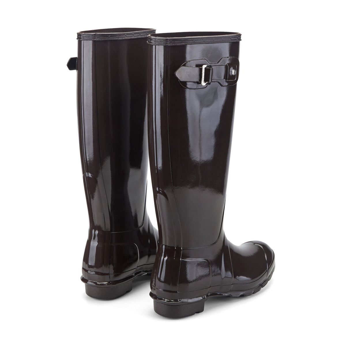 Hunter Women's Original Tall Gloss Rain Boots -Dark Brown Gloss