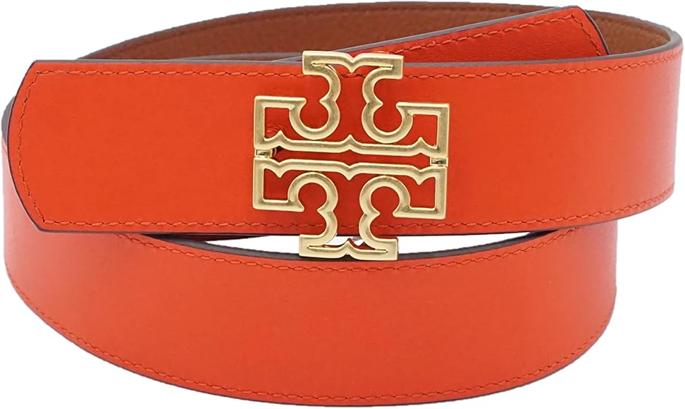 Tory Burch Taba/ Turuncu Çift Taraflı Reversible Belt Kemer