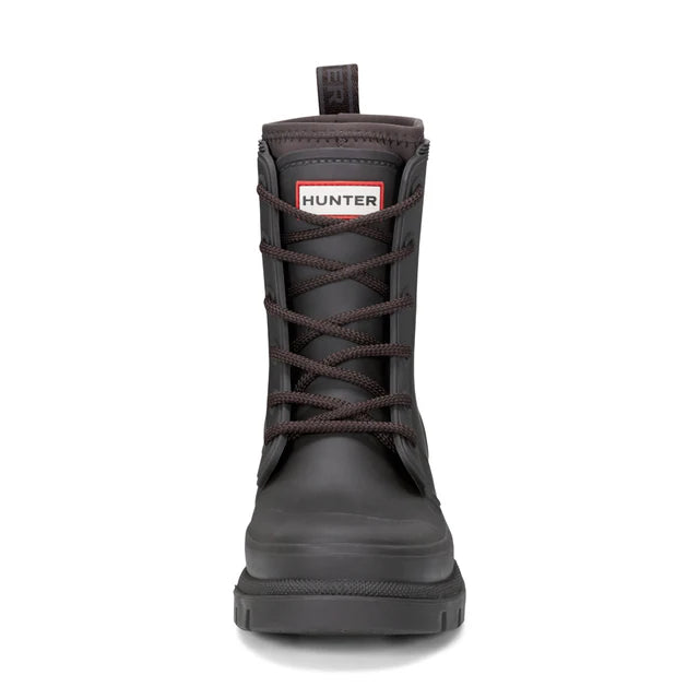 Hunter Women's Diana Waterproof Lace-Up Rain Boots -   Dark Brown
