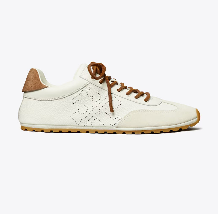 TORY BURCH FIELD SNEAKER - Blanc / White Mocha / Gingerbread Brown