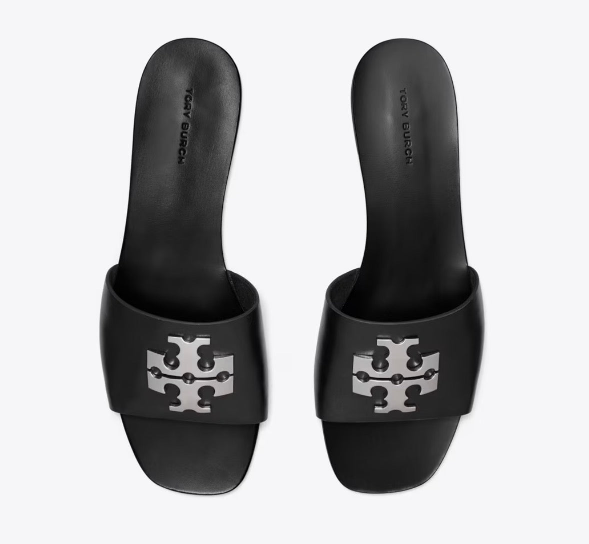 TORY BURCH CHARLIE CUOIO SLIDE  -  perfect black