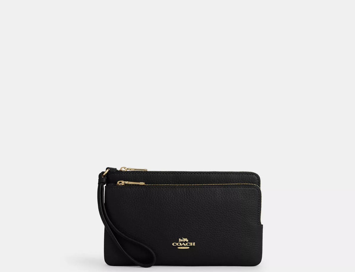 Coach Double Zip Wallet - Gold/Black