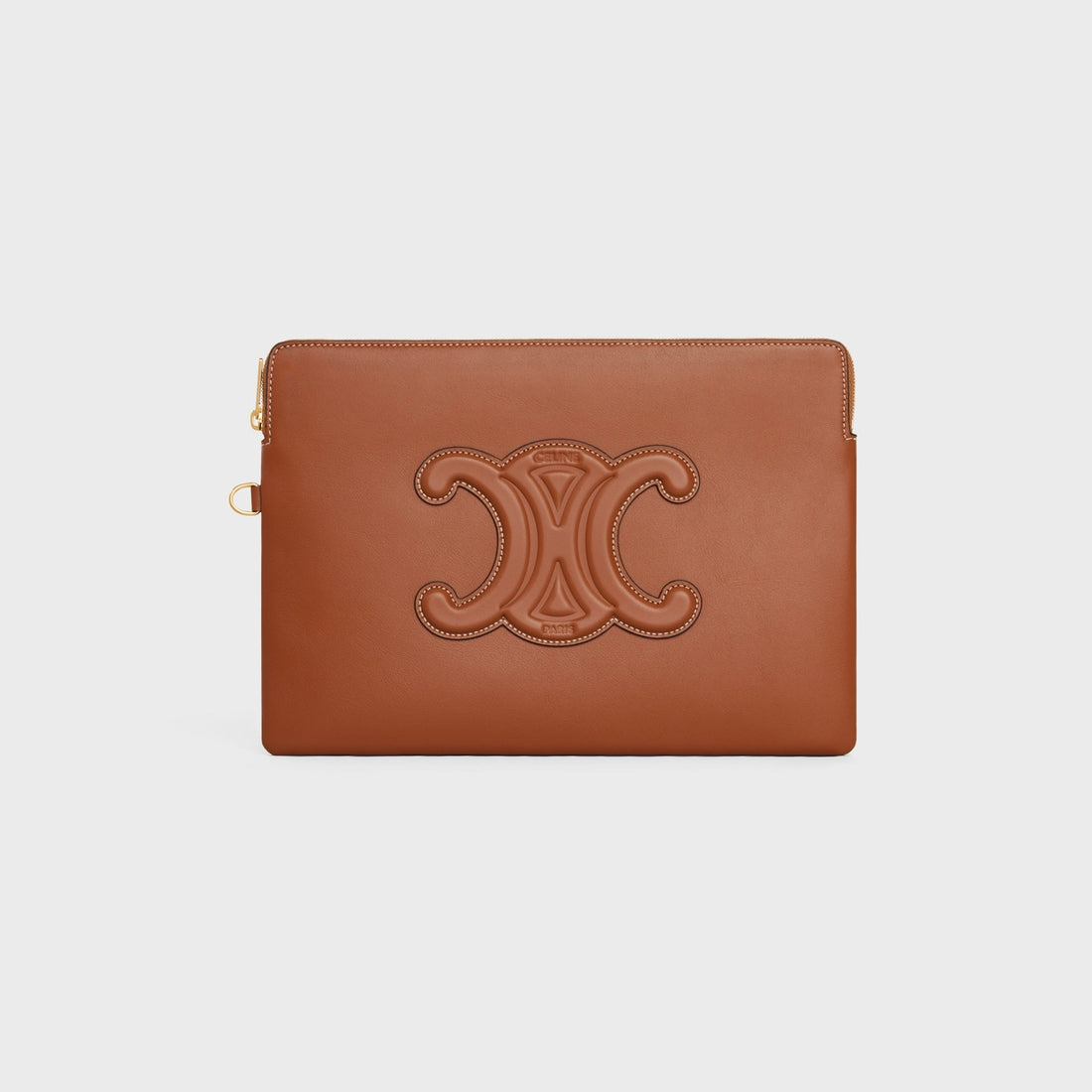 CELINE SMALL POUCH WITH STRAP CUIR TRIOMPHE IN SMOOTH CALFSKIN TAN