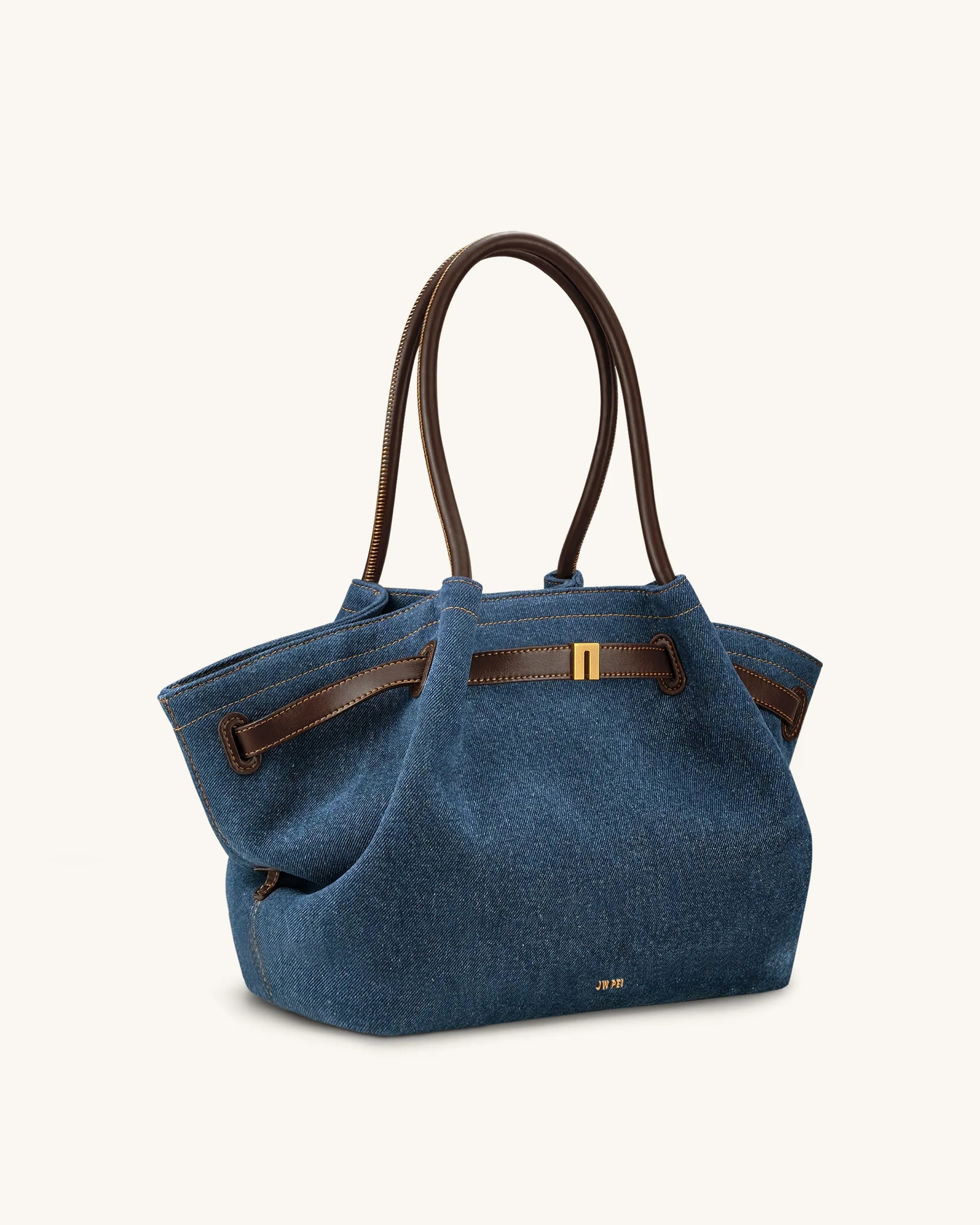 JW PEI Hana Medium Denim Tote Bag - Blue Denim