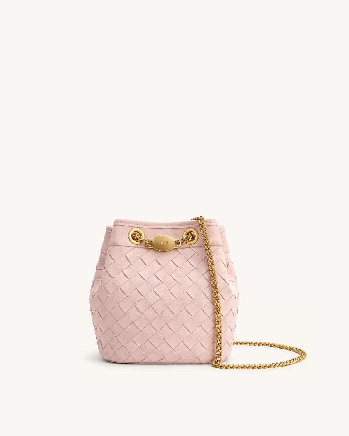 JW PEI Yara Faux Suede Hand-Woven Bucket Bag - Pink