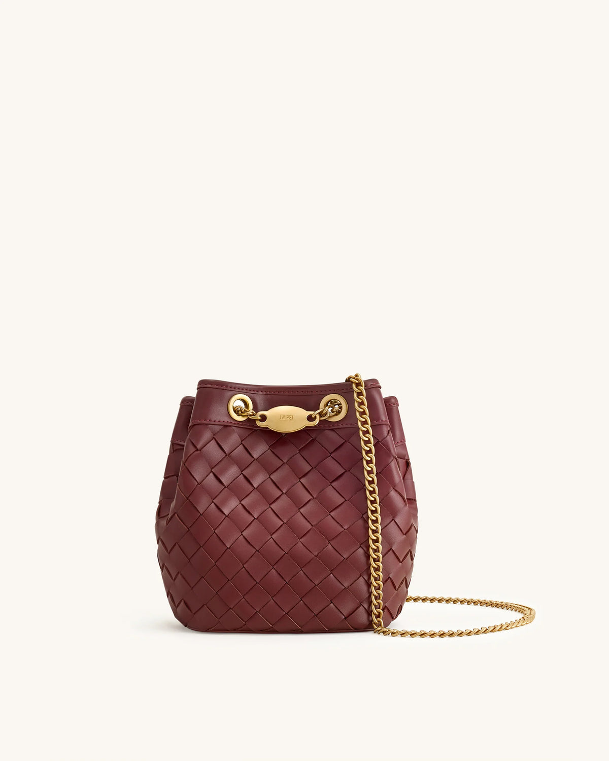 JW PEI Yara Hand-Woven Bucket Bag - Burgundy