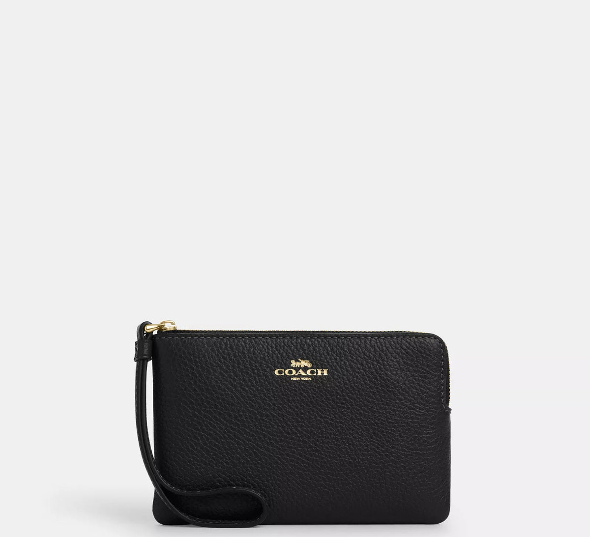 Coach Corner Zip Wristlet - Gold/Black