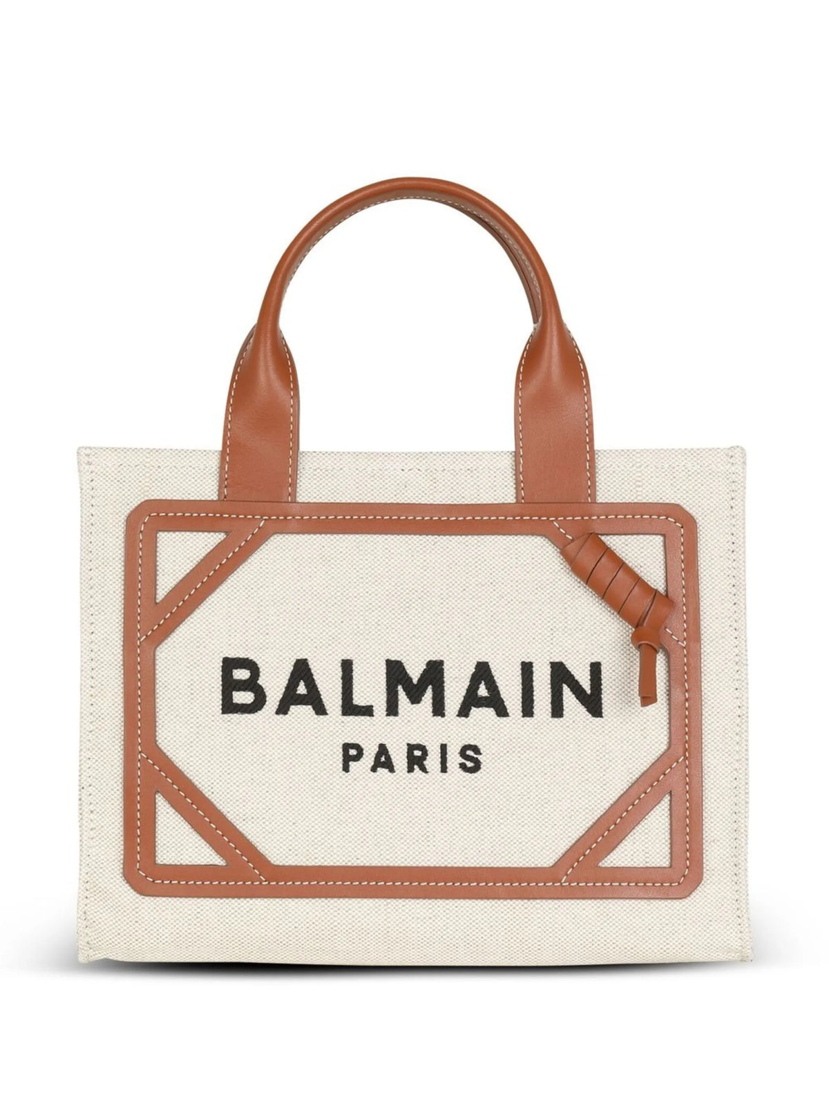 Balmain Women's B-Army Small Canvas Tote Bag Beige