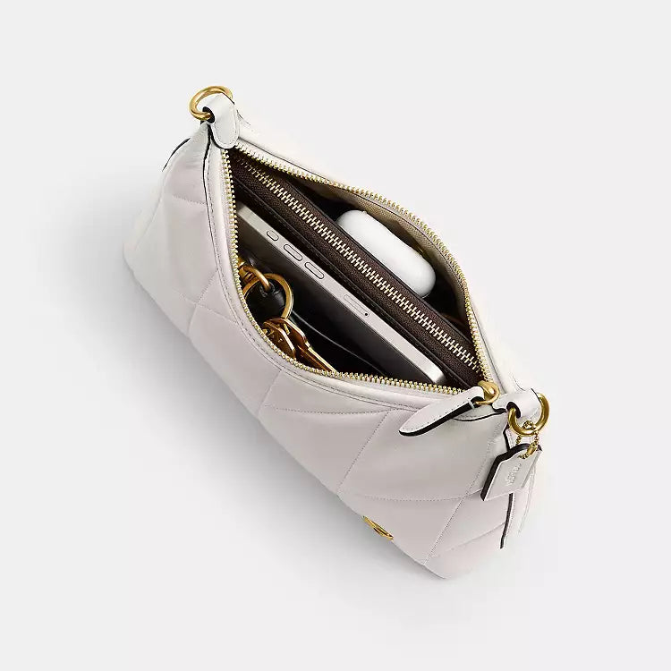 Coach Juliet Shoulder Bag 25 With Quilting -Brass/Chalk - Hemen Teslimde