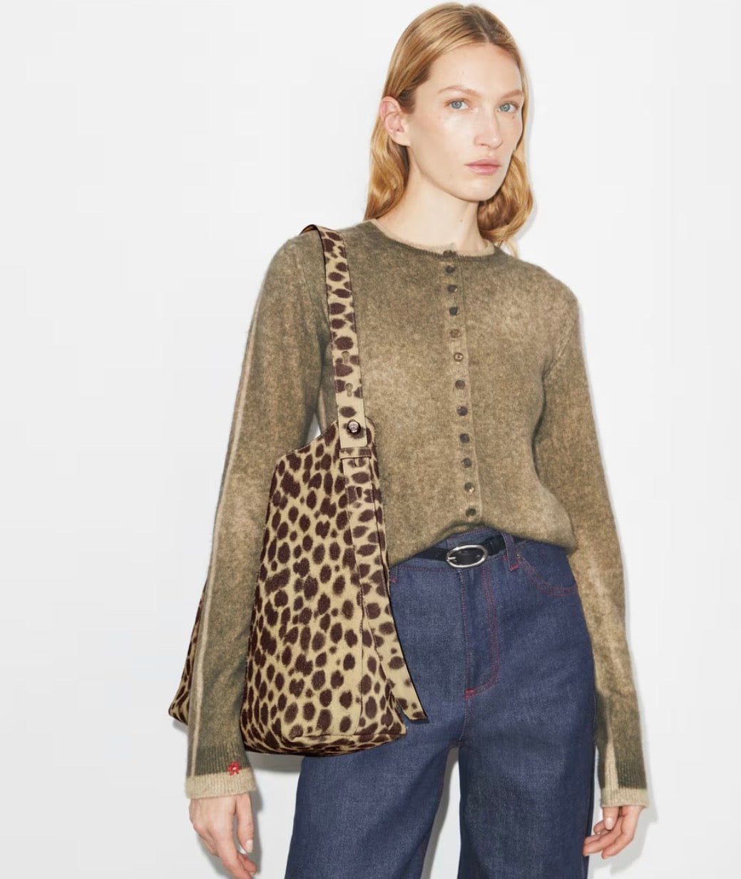 TORY BURCH ROMY SUEDE HOBO BAG - cheetah