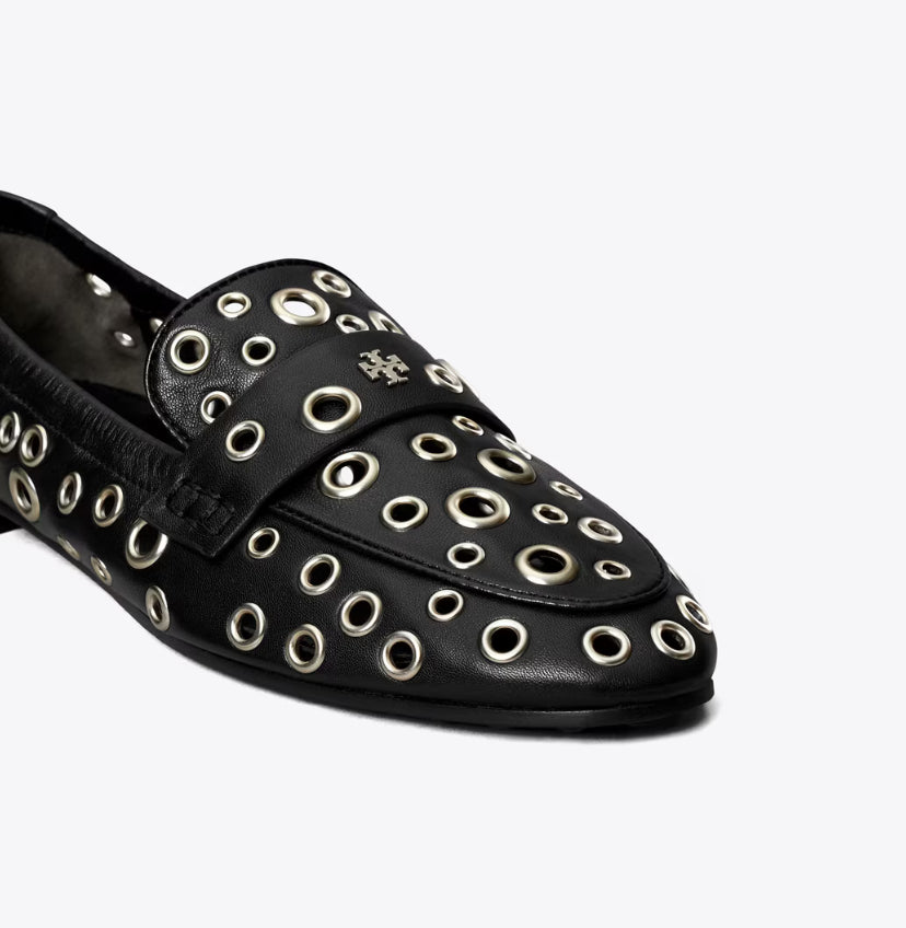 TORY BURCH EYELET BALLET LOAFER - PERFECT BLACK