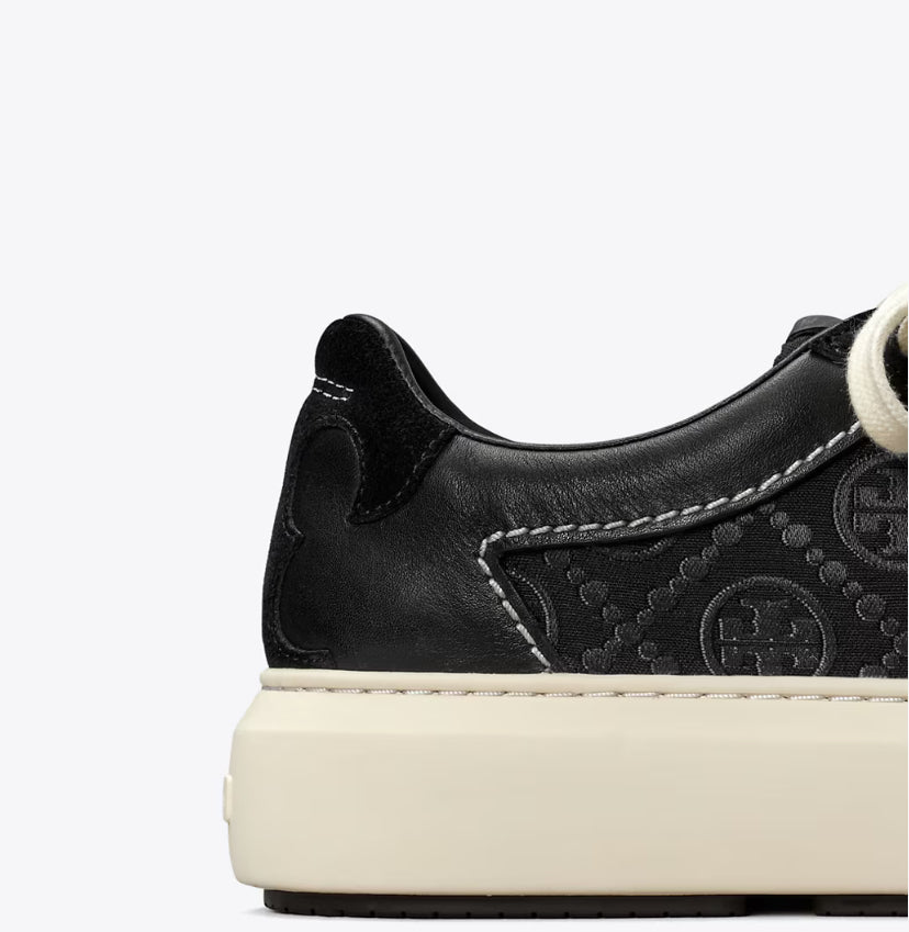 TORY BURCH T MONOGRAM LADYBUG SNEAKER - INVERTED BLACK/PERFECT BLACK