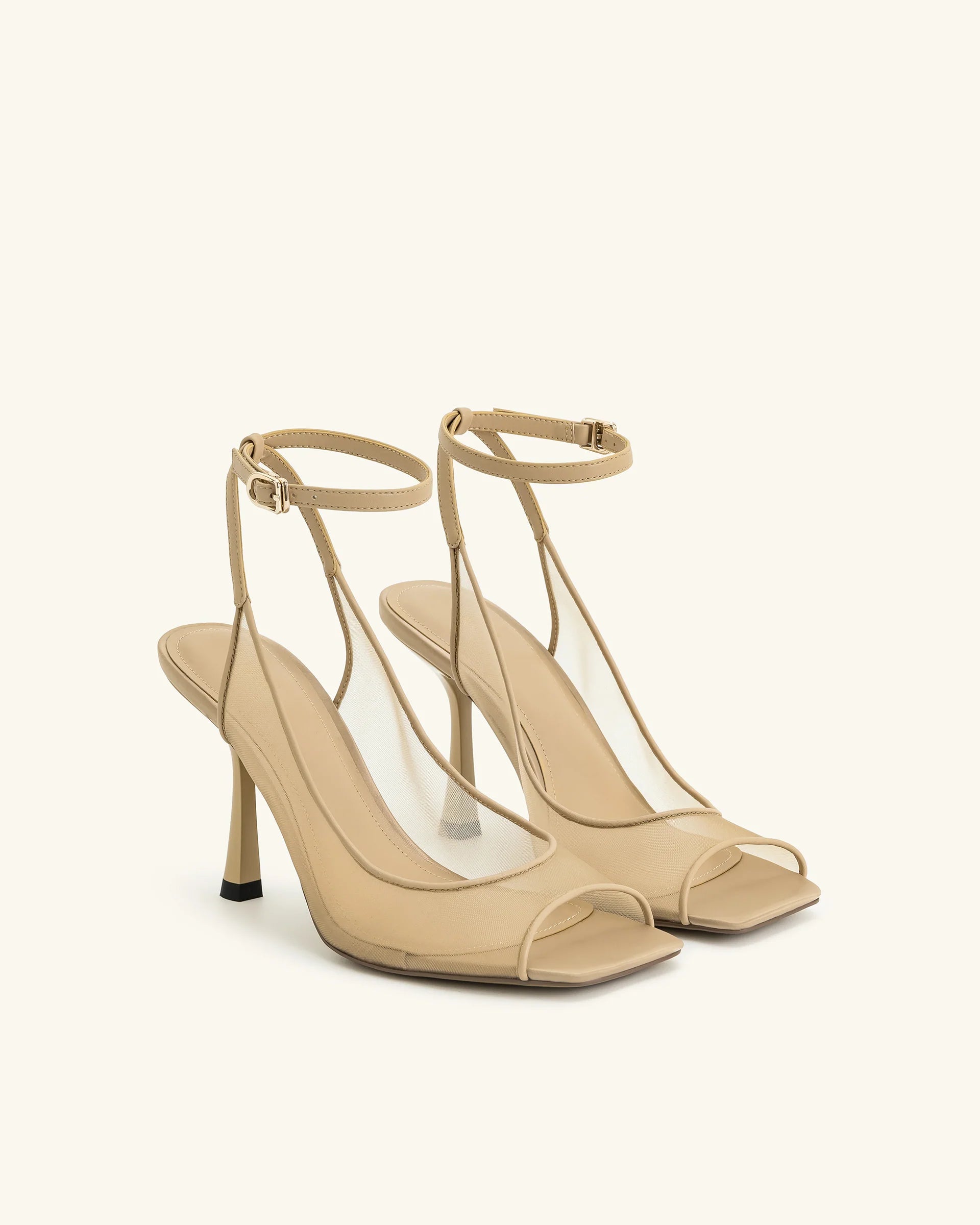 JW PEI Serenity Open Toe Mesh Slingback Sandals - Khaki