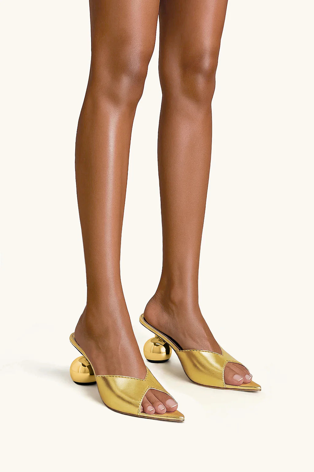 JW PEI Ellie Sphere Heel Mules - Gold