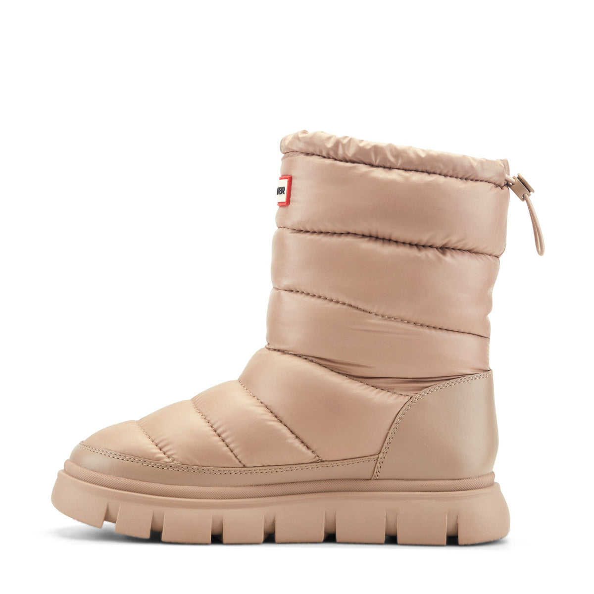 Hunter Women's Maribel Lug Sole Insulated Waterproof Snow Booties -  Light Natural Nylon