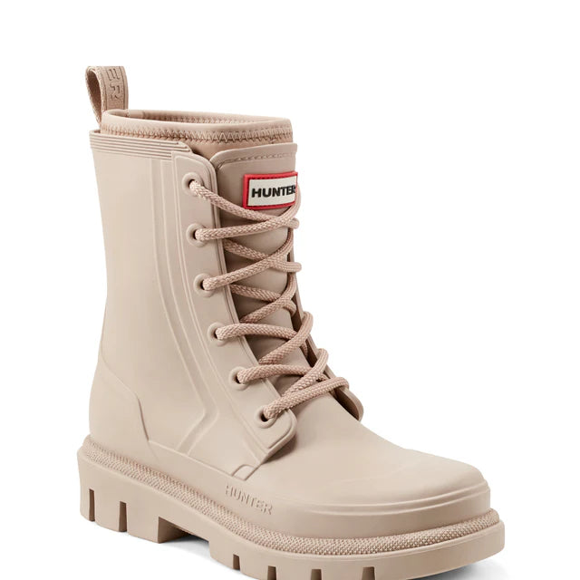 Hunter Women's Diana Waterproof Lace-Up Rain Boots - Medium Natural