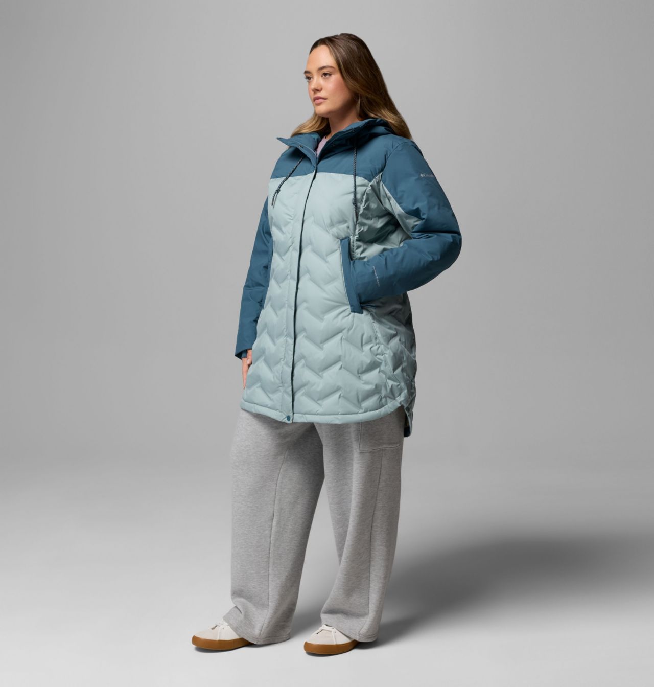 Columbia Women's Mountain Croo™ III Mid Down Jacket - Plus Size - Crushed Blue, Everblue