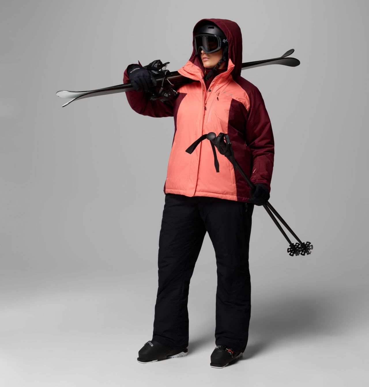 Columbia Women's Snowy Summit™ Insulated Jacket - Plus Size - Alpenglow, Rich Wine Cross Dye