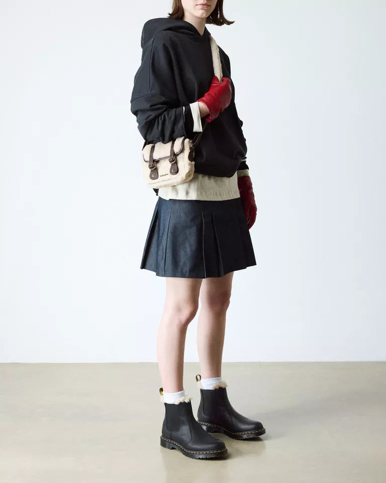 Dr. Martens 2976 Women's Faux Fur Lined Chelsea Boots - Black — Burnished Wyoming