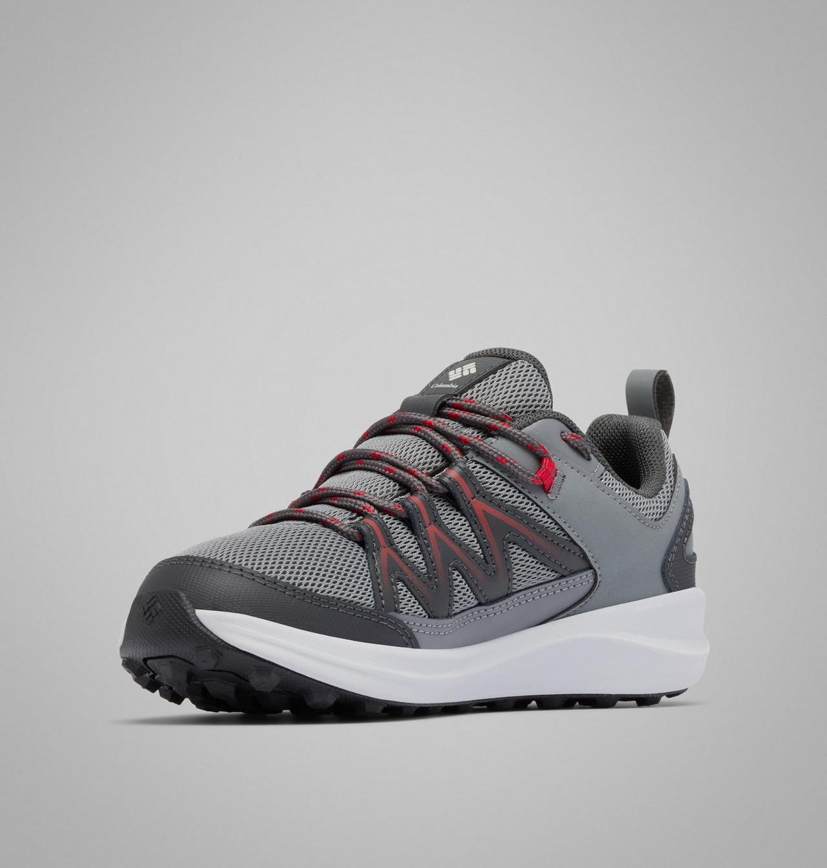 Columbia Big Kids' Peakfreak Rush Waterproof Shoe  - Ti Grey Steel, Mountain Red