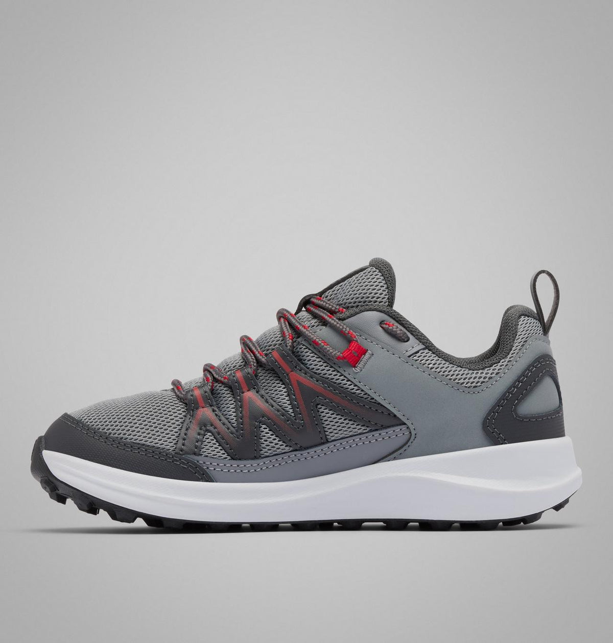 Columbia Big Kids' Peakfreak Rush Waterproof Shoe  - Ti Grey Steel, Mountain Red