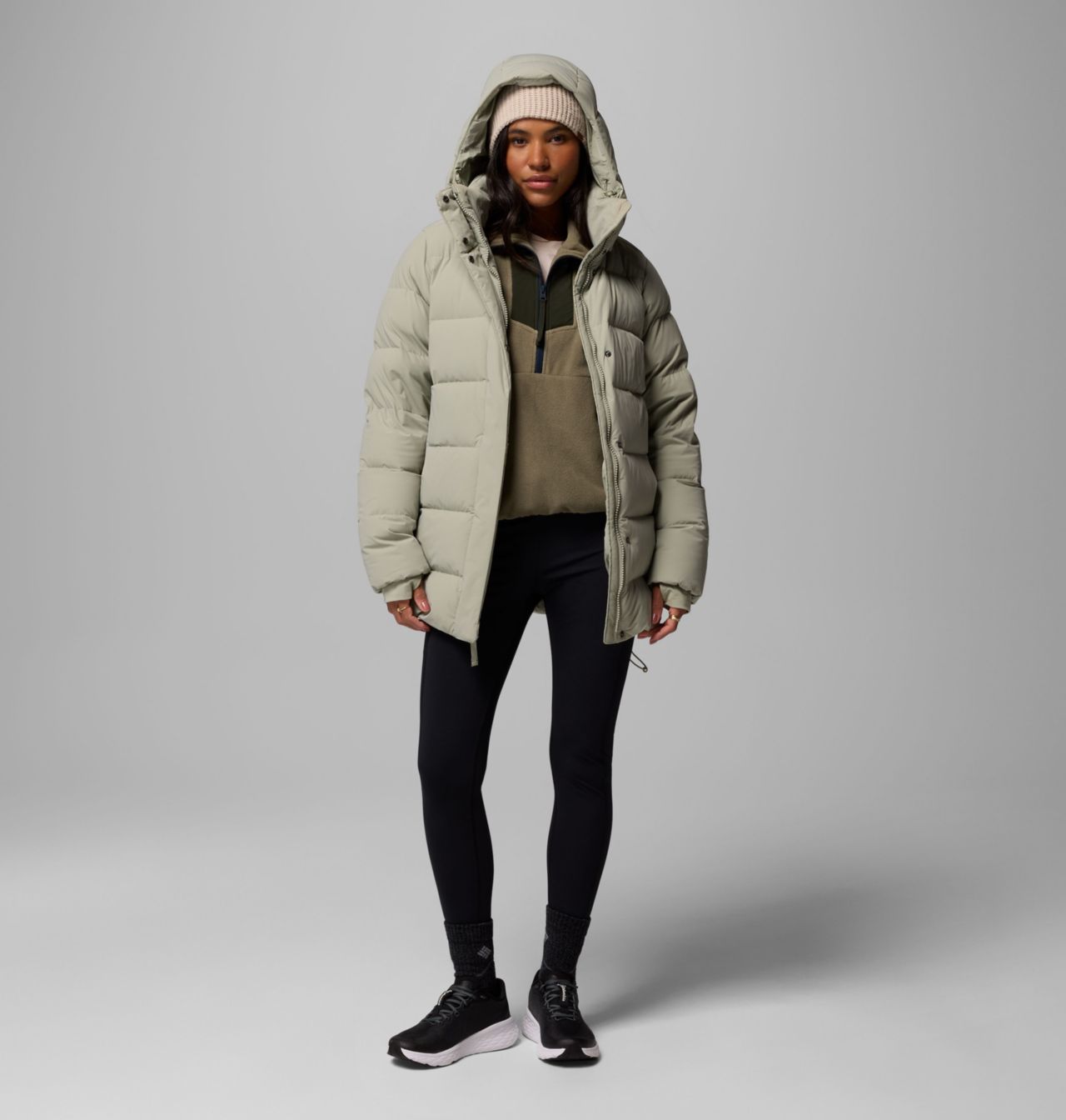 Columbia Women's Amaze Puff™ Mid Hooded Jacket- Safari