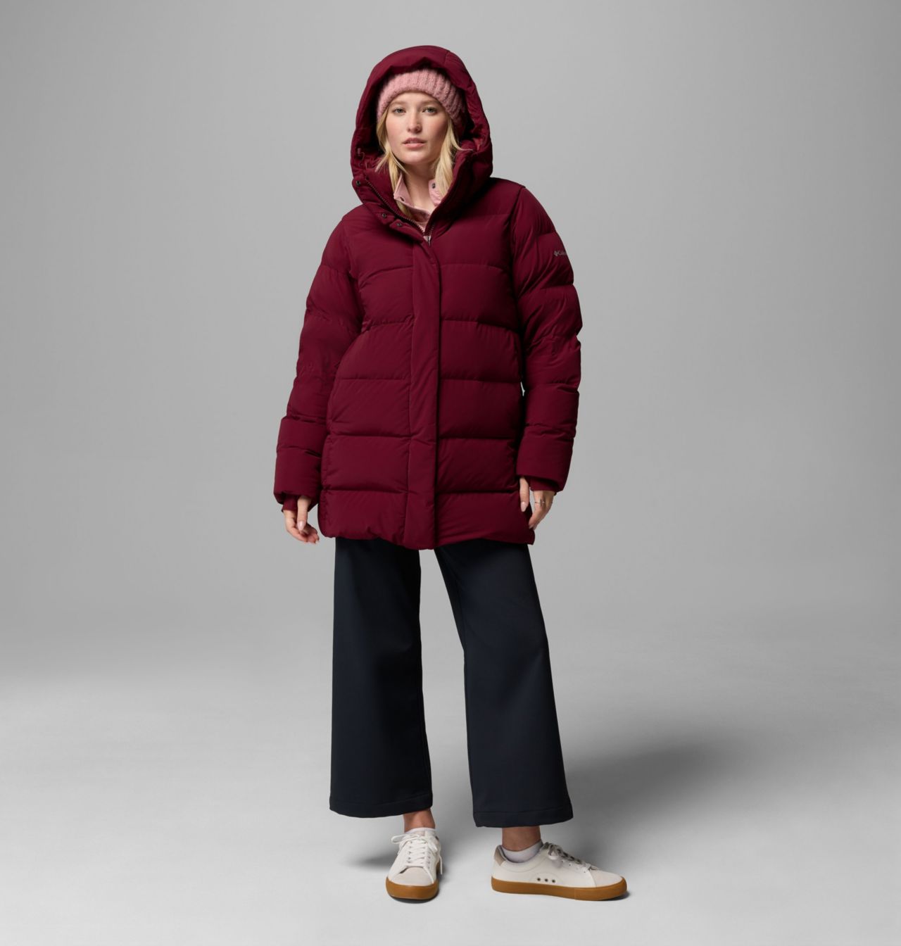 Columbia Women's Amaze Puff™ Mid Hooded Jacket-Rich Wine