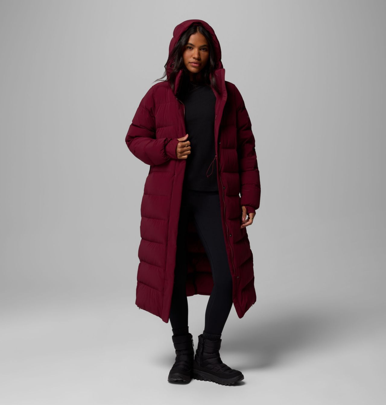 Columbia Women's Amaze Puff™ Long Hooded Jacket  -  Rich Wine