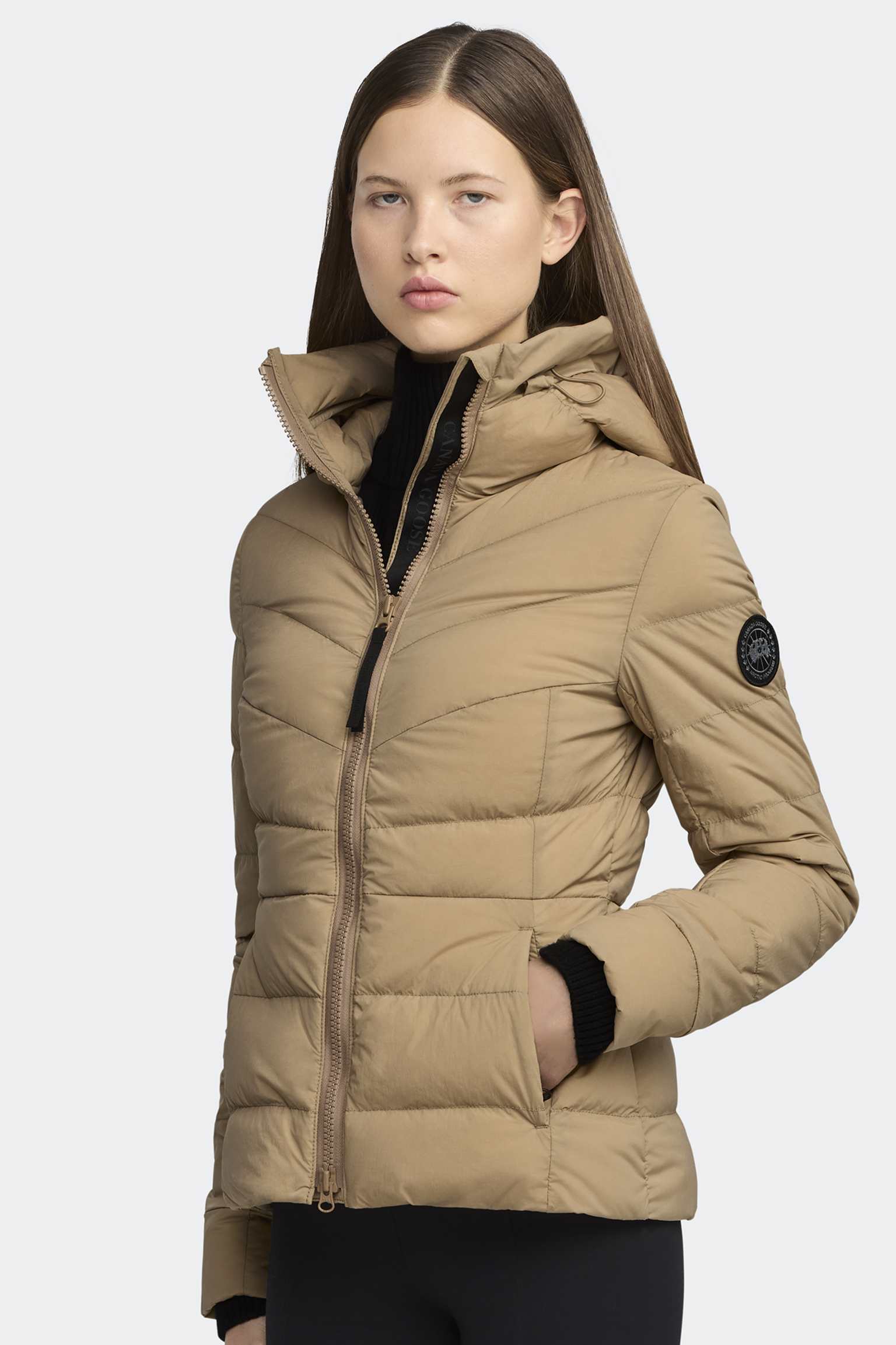 Canada Goose Women's Clair Jacket Black Label-Desert Sand