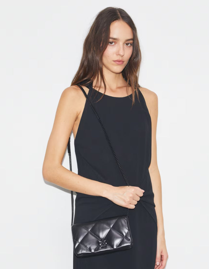 TORY BURCH KIRA DIAMOND QUILT CROSSBODY BAG  - black