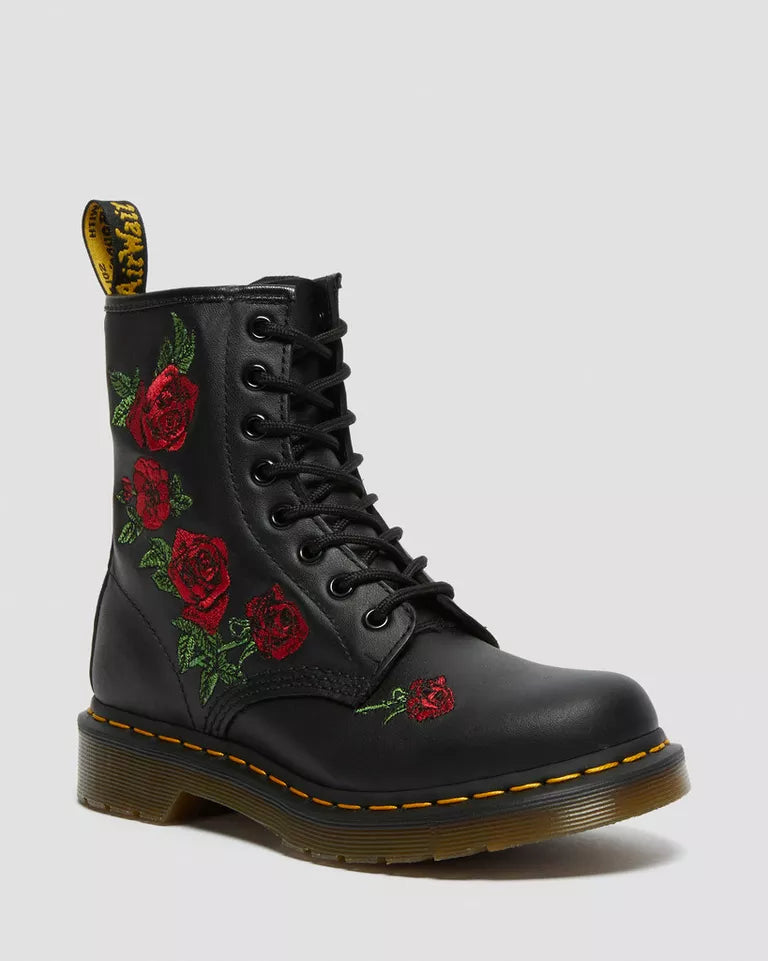 Dr. Martens Women 1460 Vonda Floral Leather Lace Up Boots - Black — Softy T