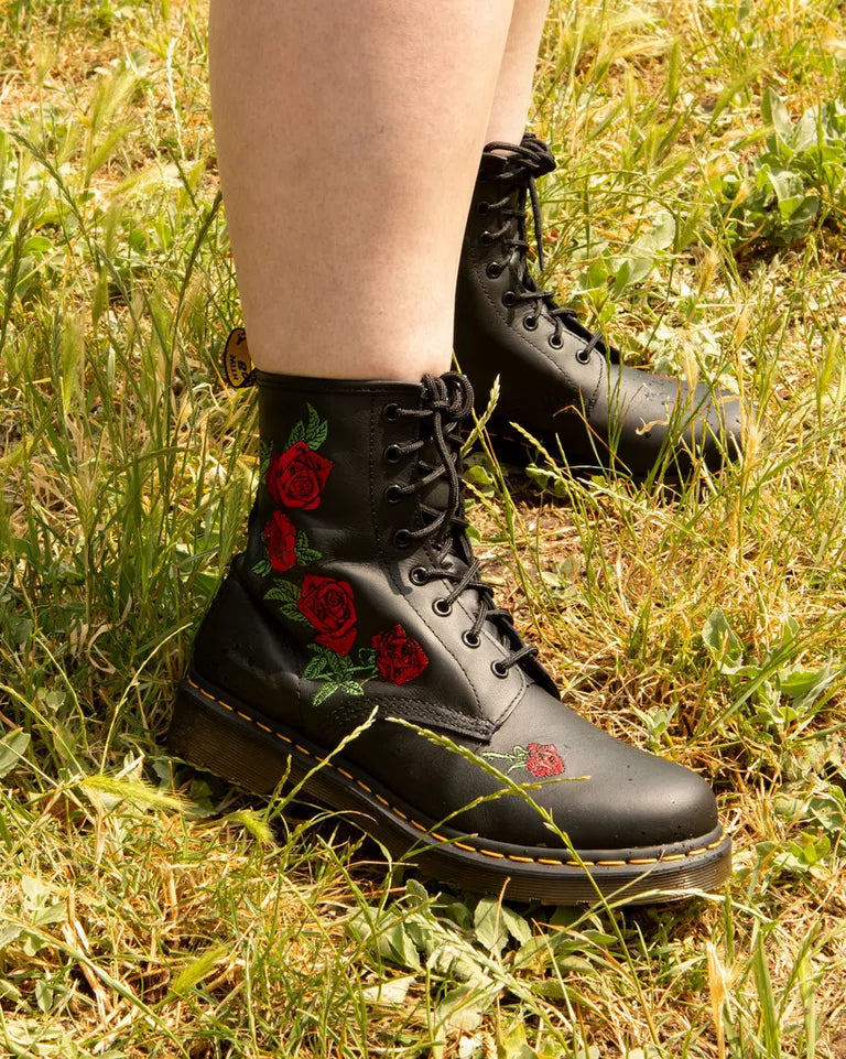 Dr. Martens Women 1460 Vonda Floral Leather Lace Up Boots - Black — Softy T